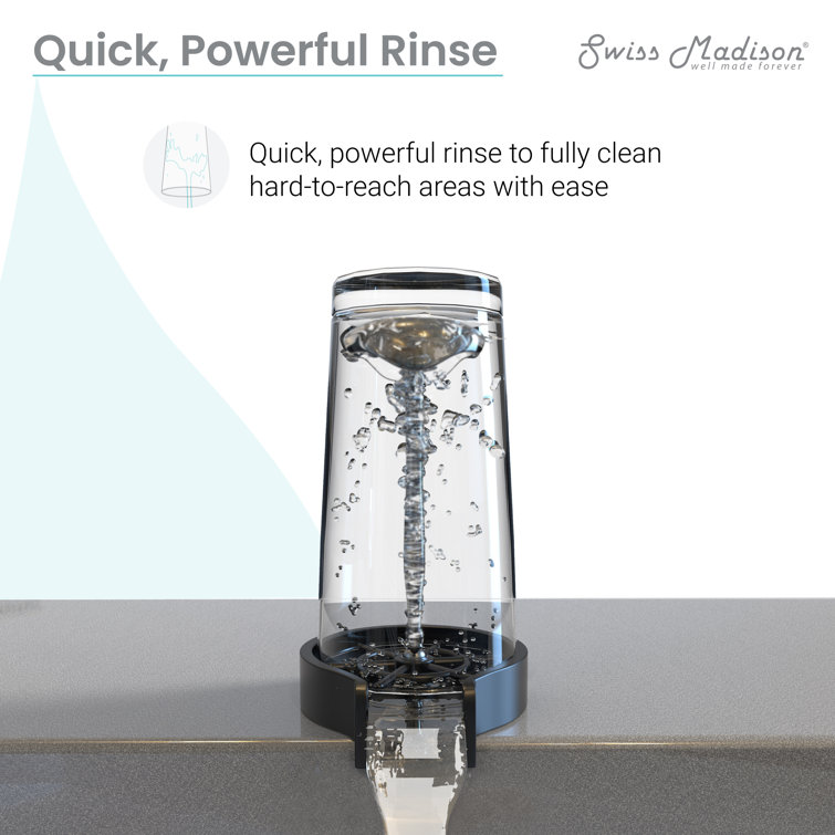 Chrome Glass Rinser with Powerful Jets and Polished Finish