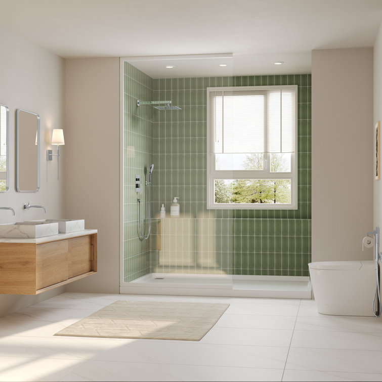 Chrome Square Wall Mounted Dual Shower System with Handheld