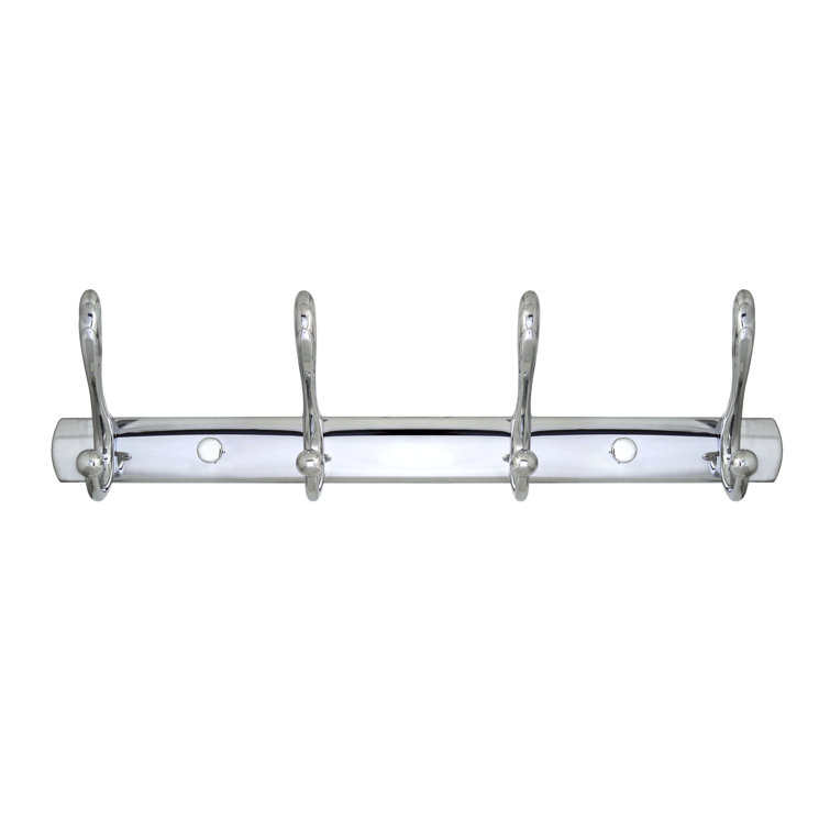 Polished Chrome Wall Mounted 4-Pronged Towel and Robe Hook
