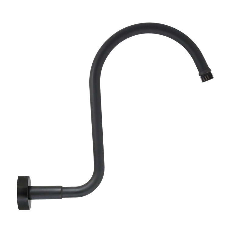 Rubbed Bronze S-Shaped Ceiling Shower Arm with Flange