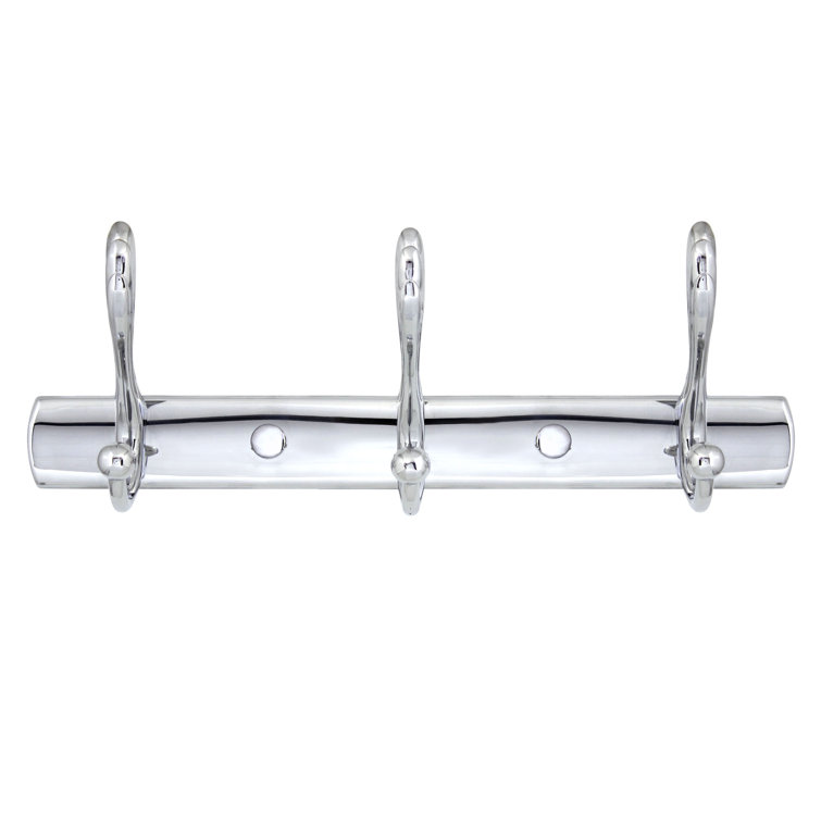 Large Polished Chrome Triple Towel and Robe Hook