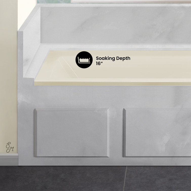 Voltaire 60" Bisque Acrylic Alcove Bathtub