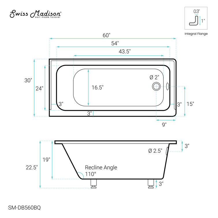 Voltaire 60" Bisque Acrylic Alcove Bathtub