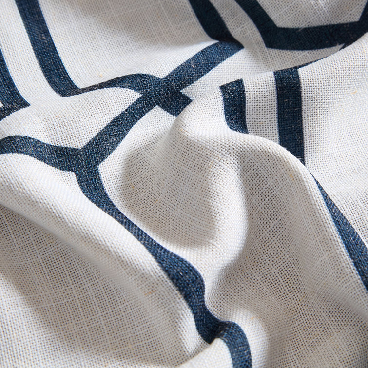 Indigo Geometric Room Darkening Grommet Drapes