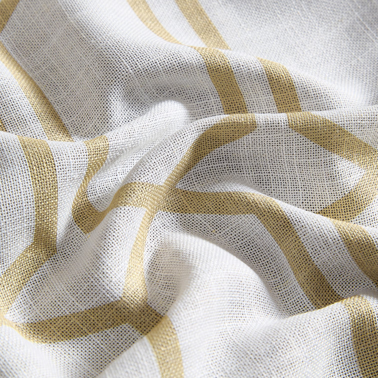 Golden Yellow Geometric Room Darkening Grommet Drapes
