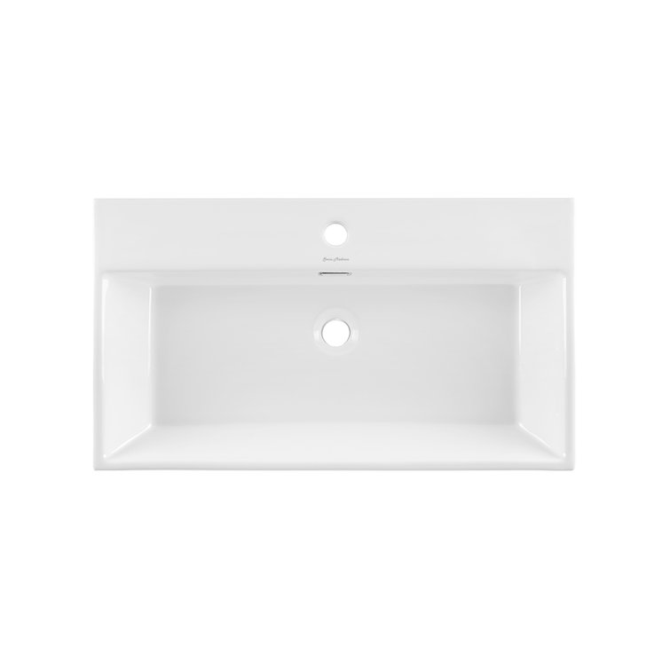 Claire 30" White Ceramic Console Sink with Brushed Gold Legs