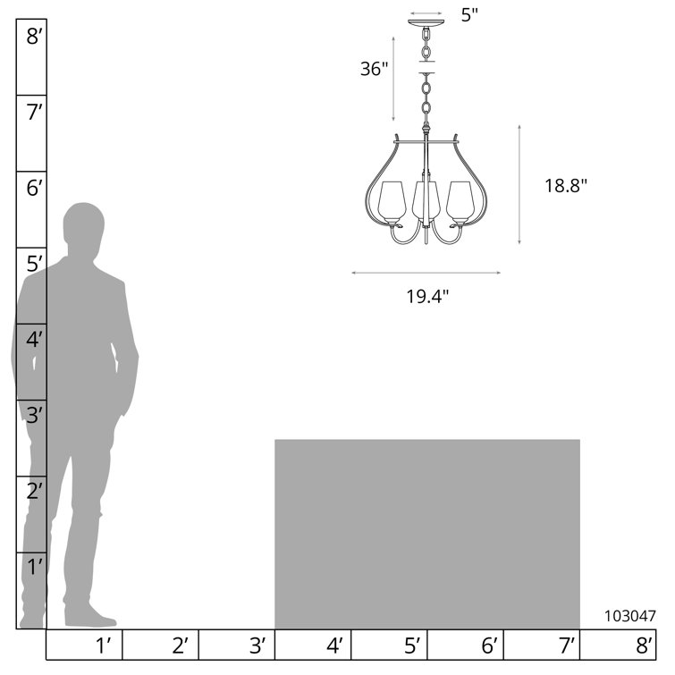 Mini Flora Cage 3-Light Chandelier in Black and Natural Iron