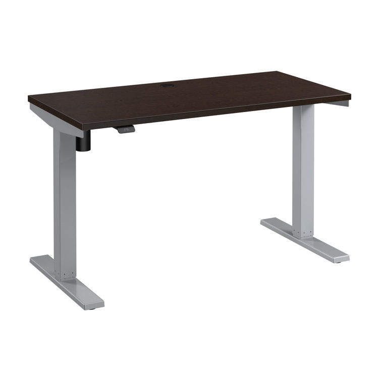 Mocha Cherry 47'' Motorized Sit/Stand Desk with Power Outlet
