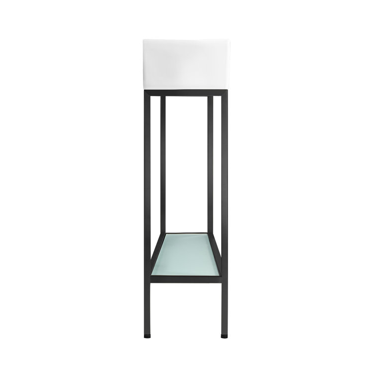 Pierre Matte Black 19.5" Freestanding Metal Frame Bathroom Vanity with Glass Shelf