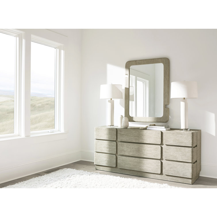 Clay Finish Rectangular Woodgrain Wall Mirror