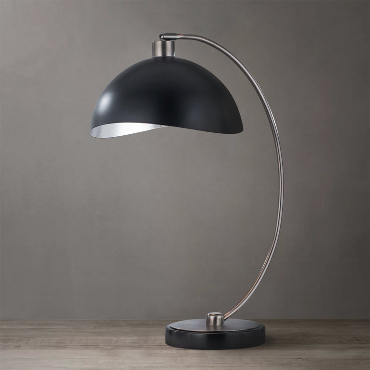 Luna Bella Mid-Century Modern Arc Table Lamp in Antique Nickel