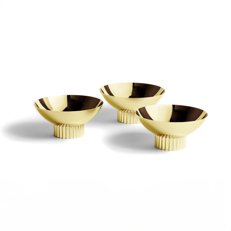 Silver Textured Glass Trio Bowl Set