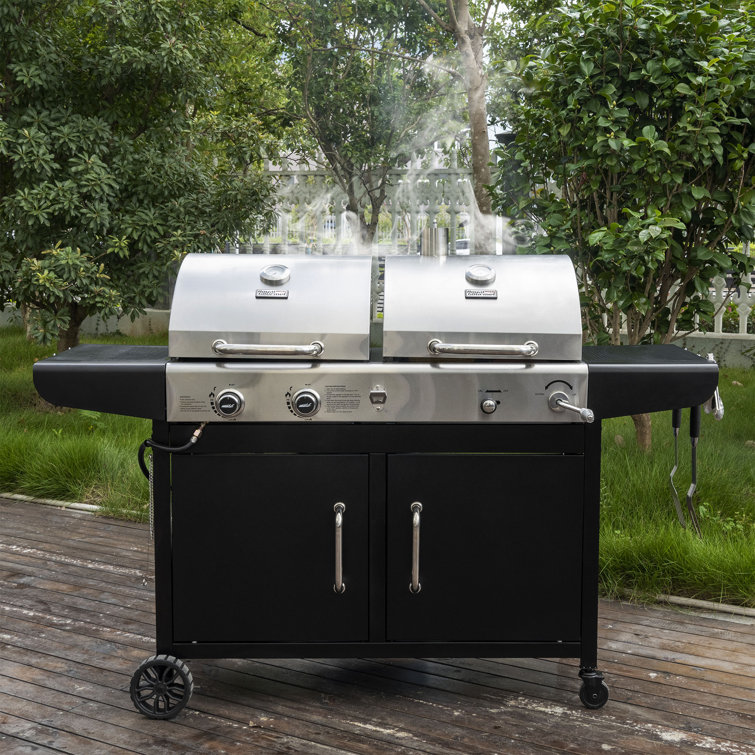 Royal Gourmet Dual Fuel Stainless Steel Gas and Charcoal Grill Combo