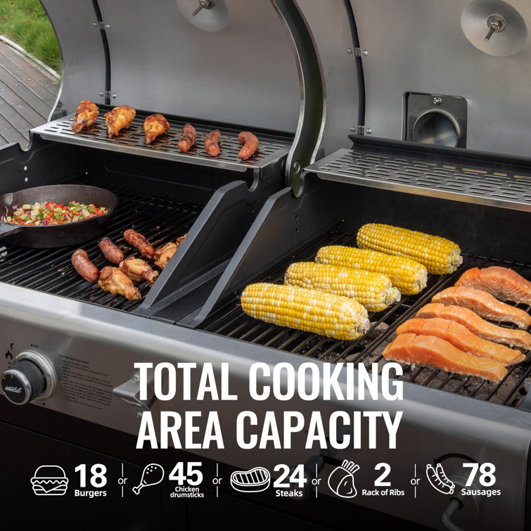 Royal Gourmet Dual Fuel Stainless Steel Gas and Charcoal Grill Combo