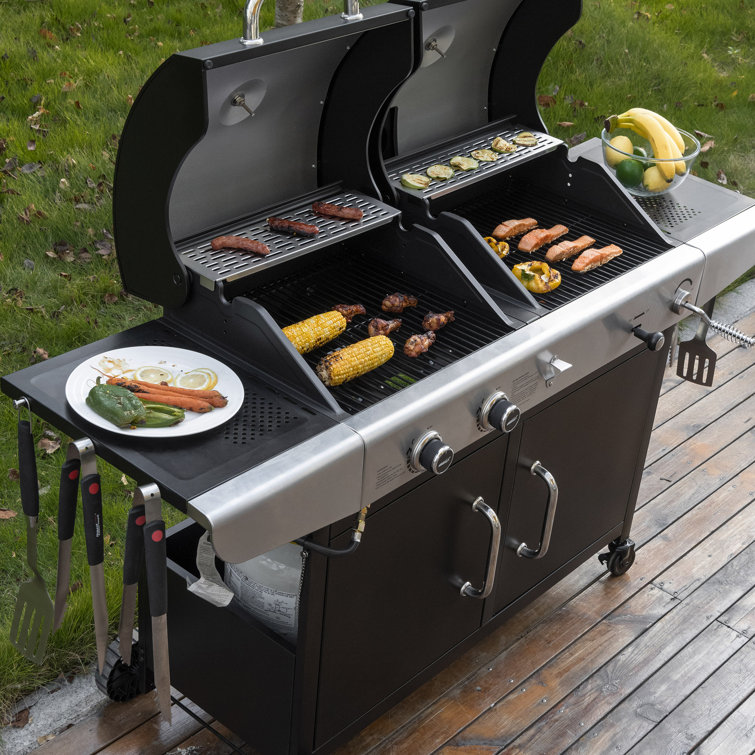 Royal Gourmet Dual Fuel Stainless Steel Gas and Charcoal Grill Combo