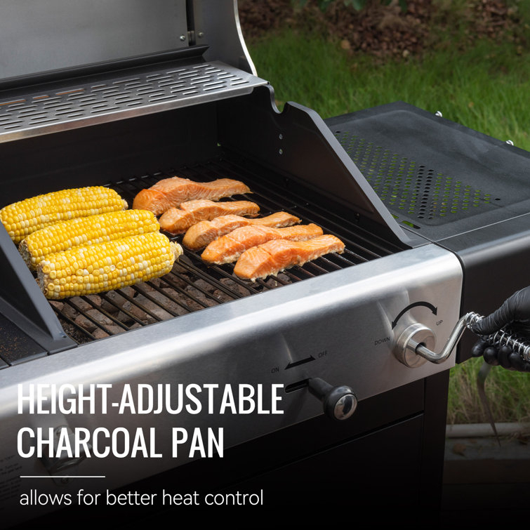 Royal Gourmet Dual Fuel Stainless Steel Gas and Charcoal Grill Combo