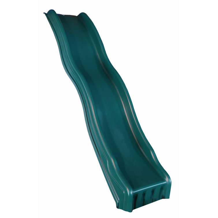 Forest Green Durable Plastic Wave Slide for 4' Deck