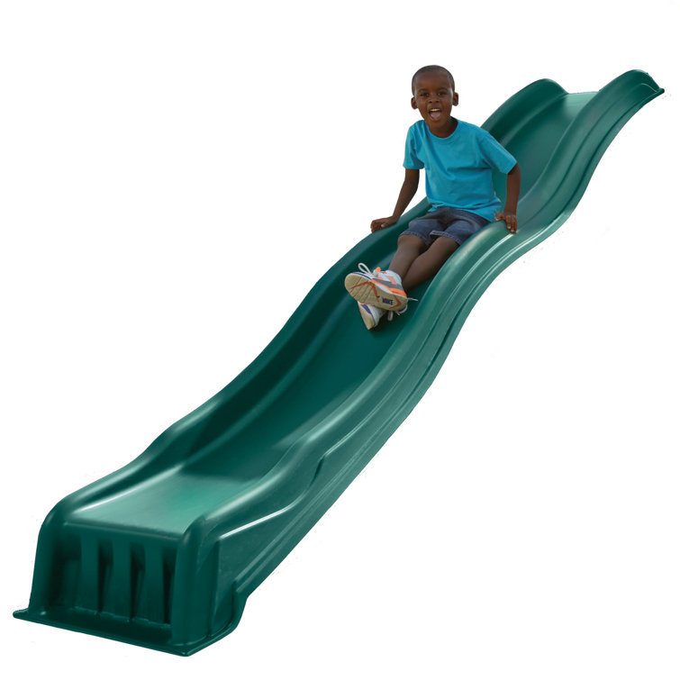 Forest Green Durable Plastic Wave Slide for 4' Deck