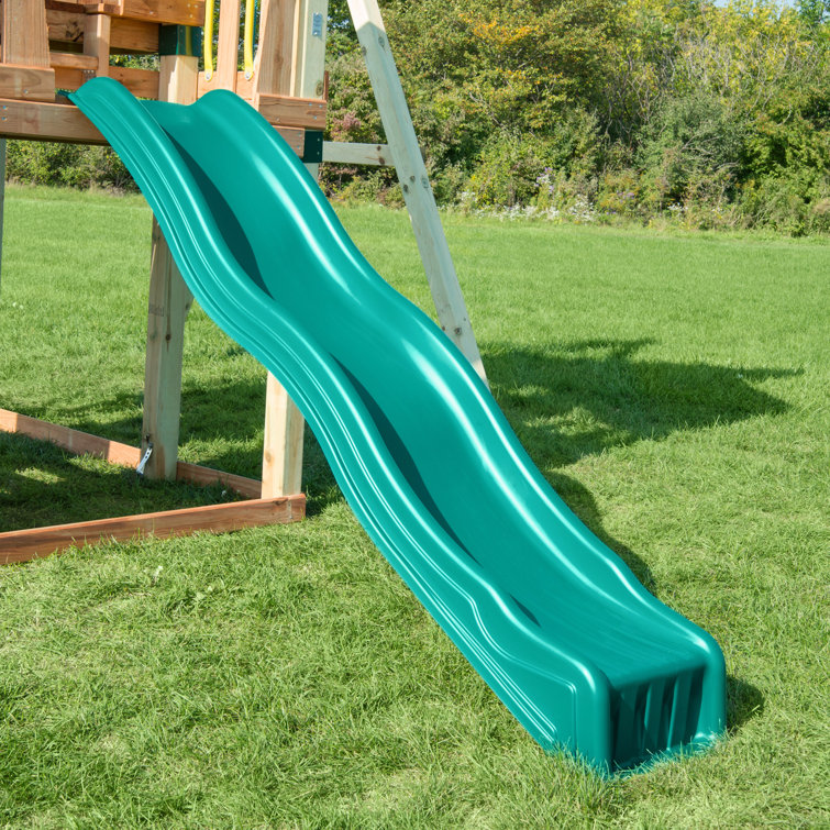 Forest Green Durable Plastic Wave Slide for 4' Deck