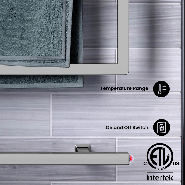 Chrome 5-Bar Electric Wall Mounted Towel Warmer