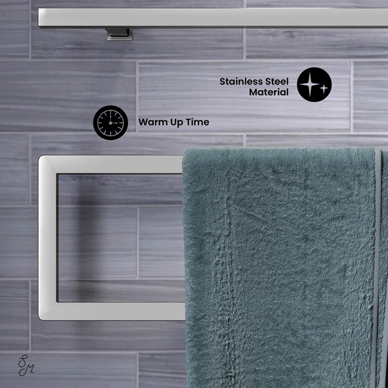 Chrome 5-Bar Electric Wall Mounted Towel Warmer