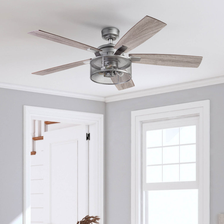 Carnegie 52" Pewter Ceiling Fan with LED Lights and Remote