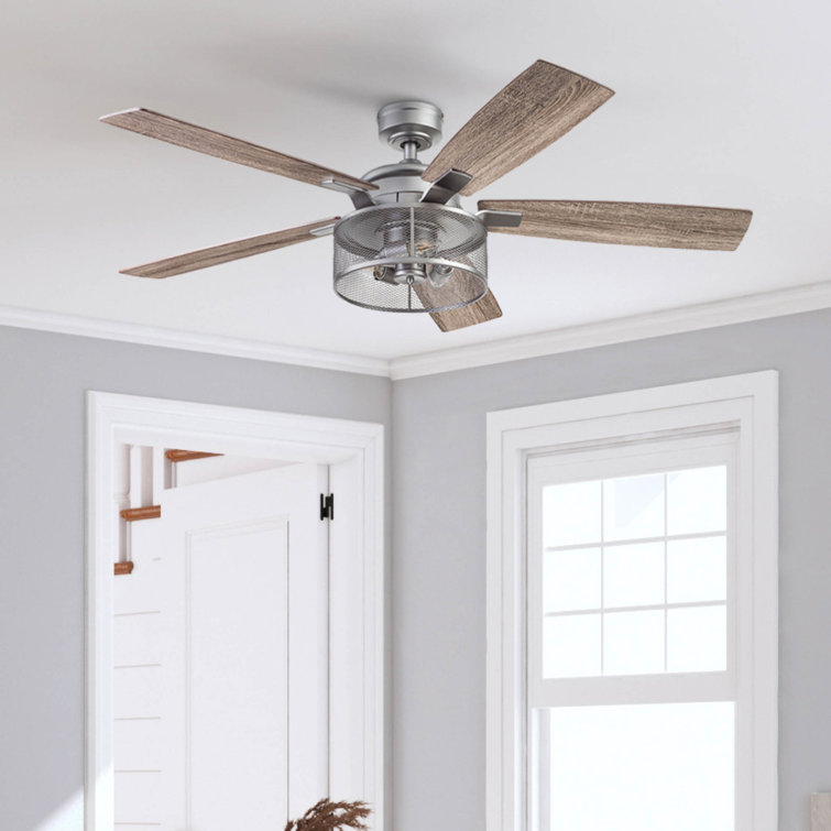 Carnegie 52" Pewter Ceiling Fan with LED Lights and Remote