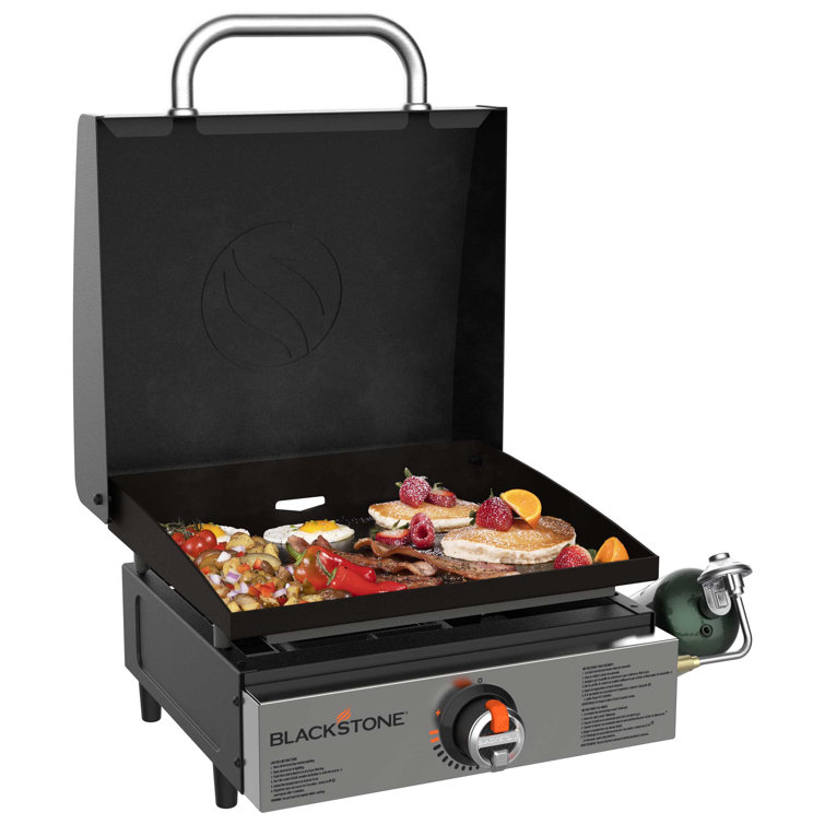 17" Stainless Steel Tabletop Propane Griddle with Hood