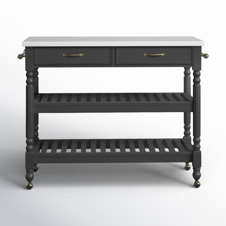 Savannah Stainless Steel Rectangular Kitchen Cart with Wine Rack