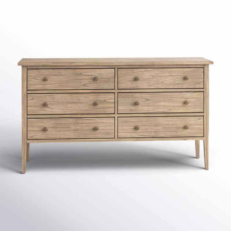 Natural Wood Double Dresser with Soft Close Drawers