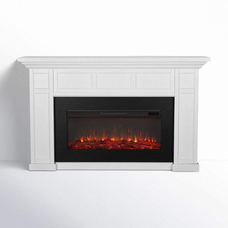 Alcott 75" White Electric Fireplace with Mantel