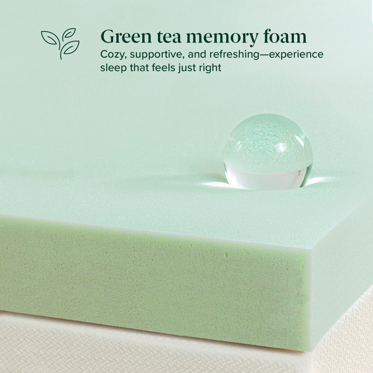 Full 12" White Memory Foam Mattress with Green Tea Infusion
