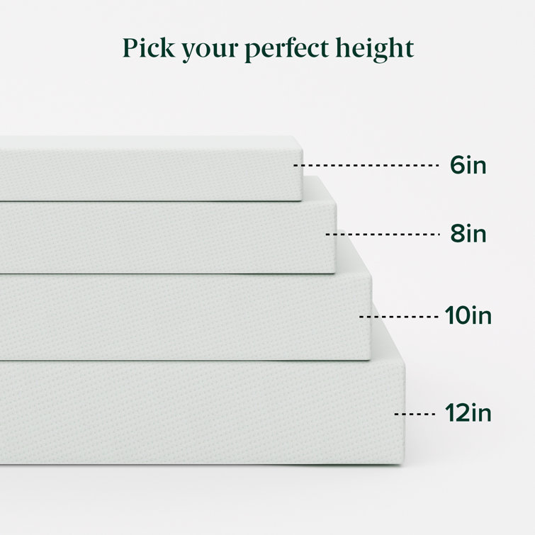Full 12" White Memory Foam Mattress with Green Tea Infusion