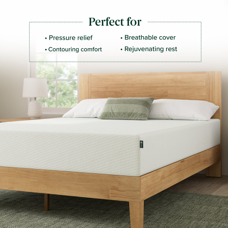 Full 12" White Memory Foam Mattress with Green Tea Infusion