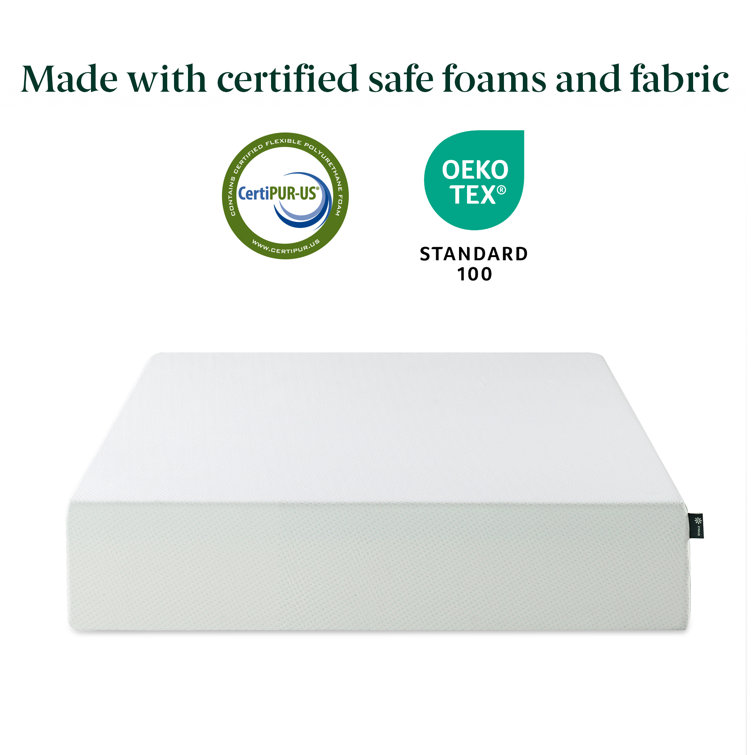 Full 12" White Memory Foam Mattress with Green Tea Infusion