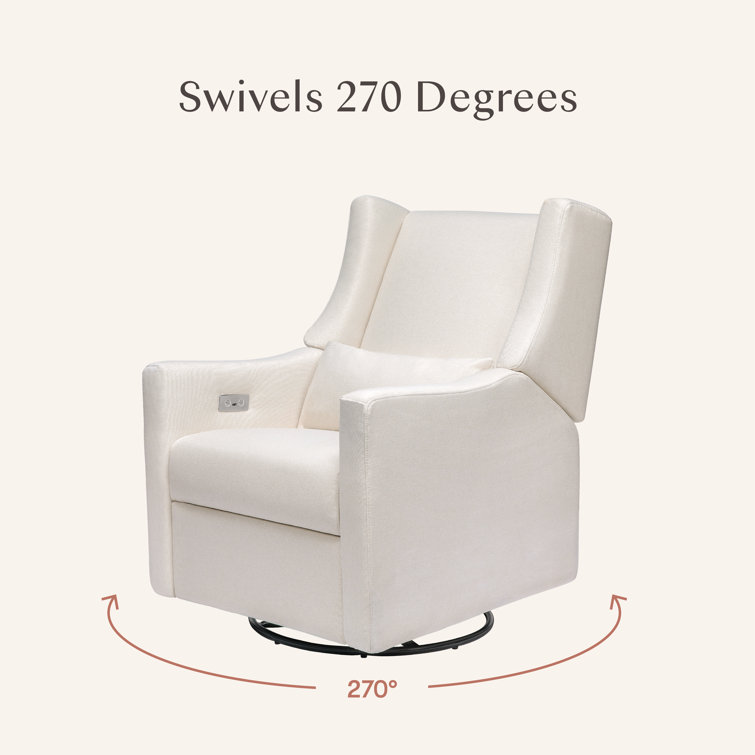 Eco-Weave Cream Performance Swivel Recliner Armchair with USB