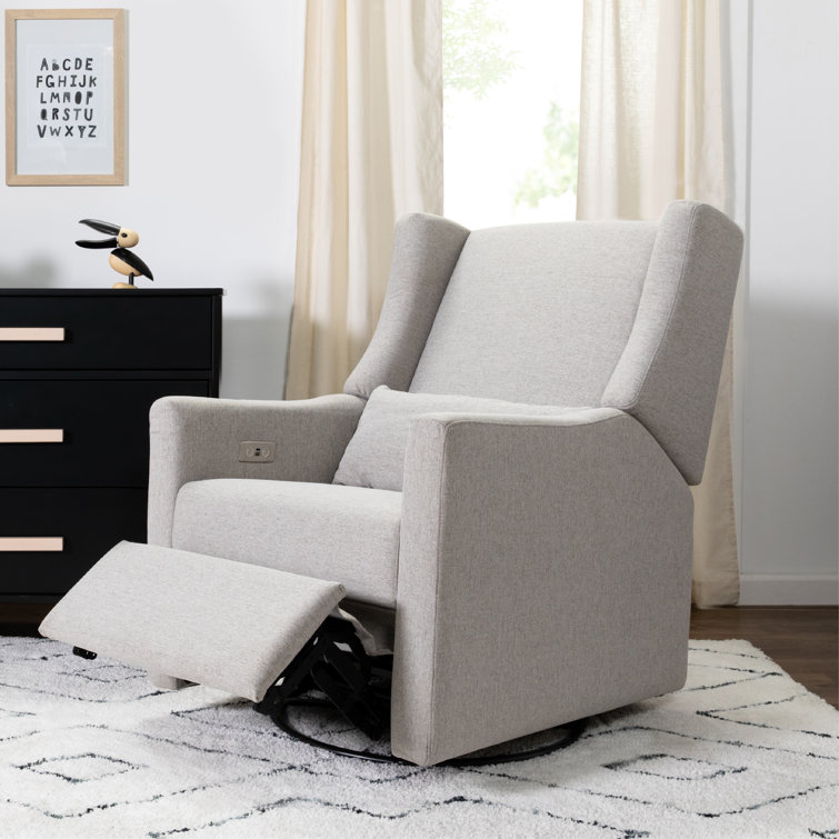 Eco-Weave Grey Performance Swivel Reclining Armchair with USB