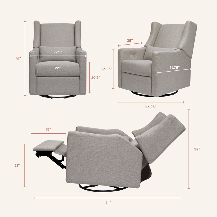 Eco-Weave Grey Performance Swivel Reclining Armchair with USB