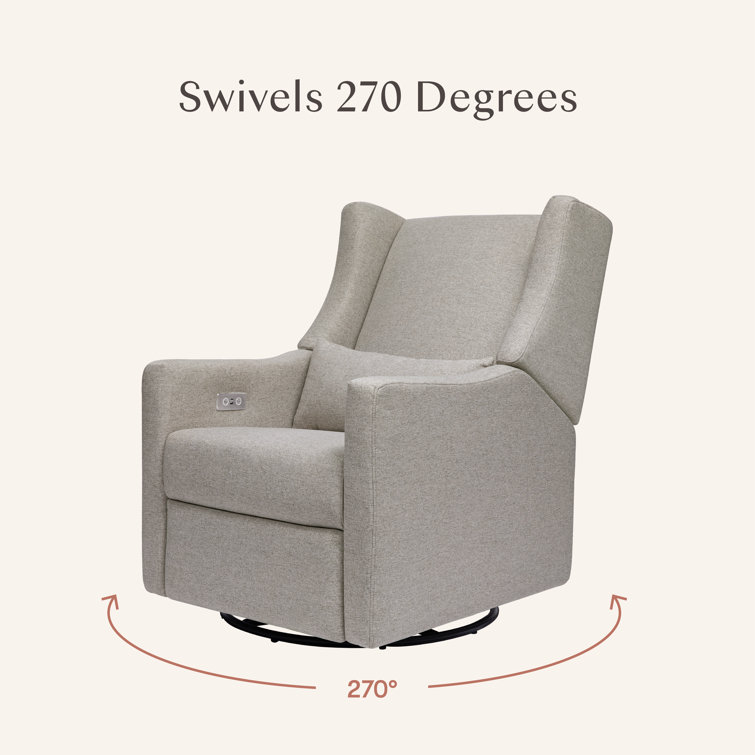 Eco-Weave Grey Performance Swivel Reclining Armchair with USB