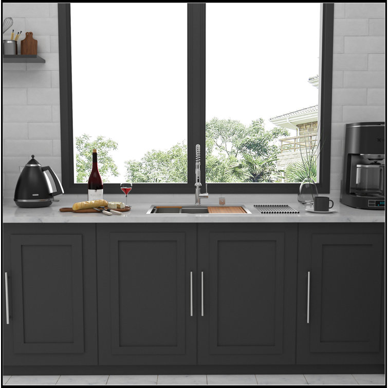 28 in. Brushed Nickel Stainless Steel Single Bowl Drop-In Sink