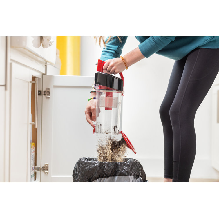 Compact Black and Red Bagless Upright Vacuum Cleaner