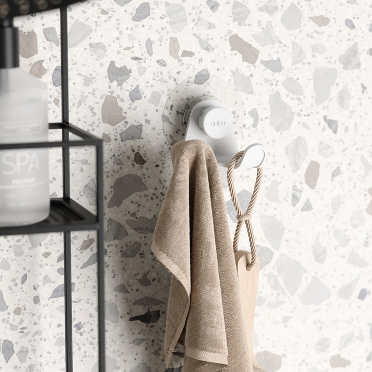 White Adjustable Plastic Double Wall Hook