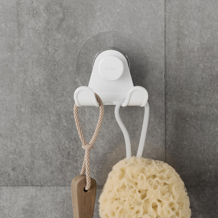 White Adjustable Plastic Double Wall Hook