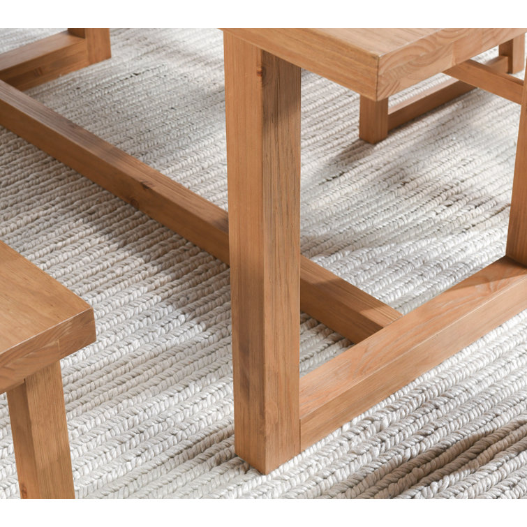 Natural Wood Transitional 70" Rectangle Dining Table