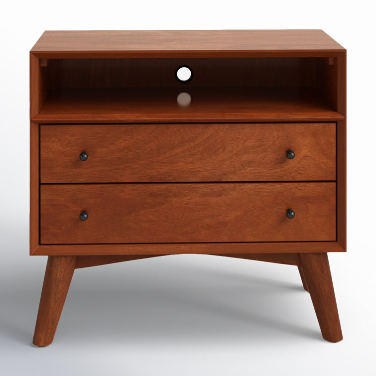 Flynn Grand 28" Brown Mahogany 2-Drawer Nightstand