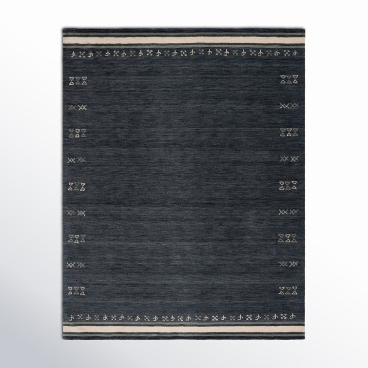 Gray Hand-Knotted Wool 8' x 10' Area Rug