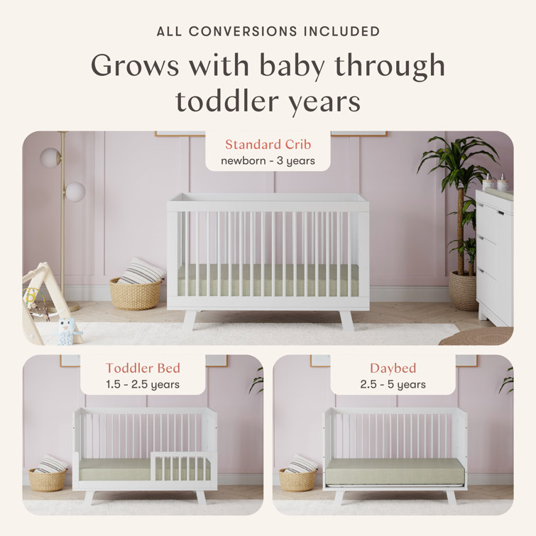 White Pine 3-in-1 Convertible Toddler Crib