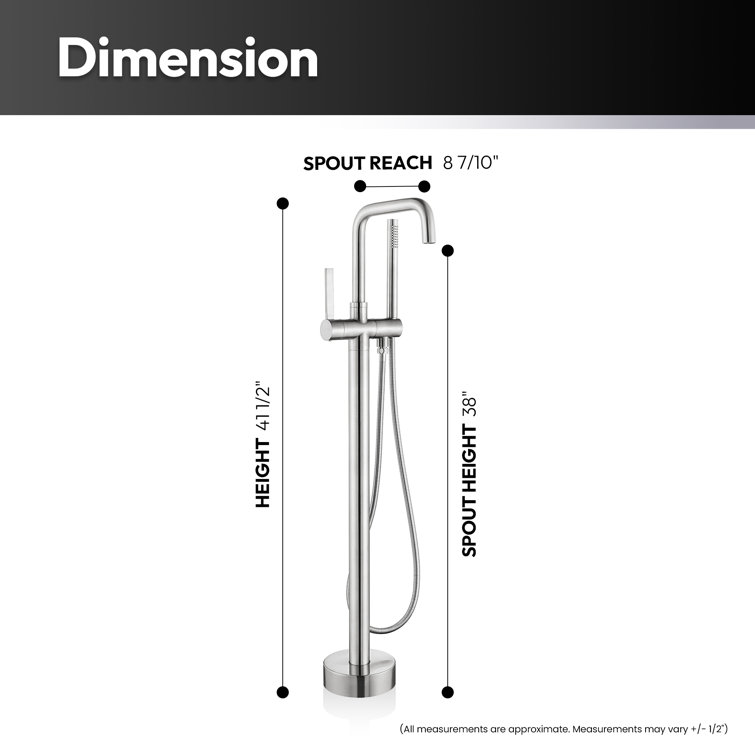 Nickel Freestanding Tub Faucet with Hand Shower