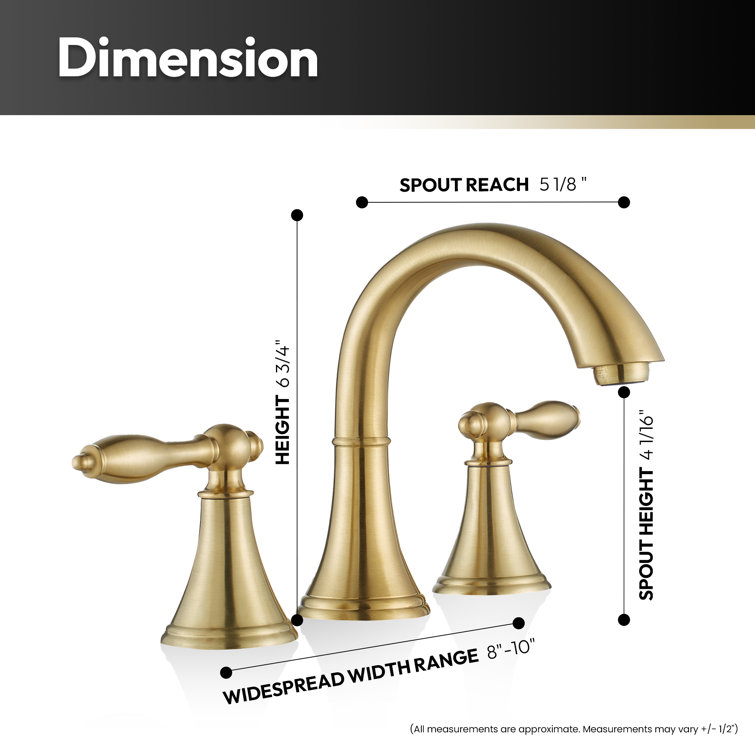Florence Brushed Gold 8-Inch Widespread Bathroom Faucet