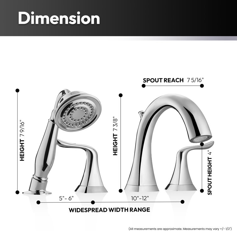 Claudius Polished Chrome Roman Tub Faucet with Handheld Shower